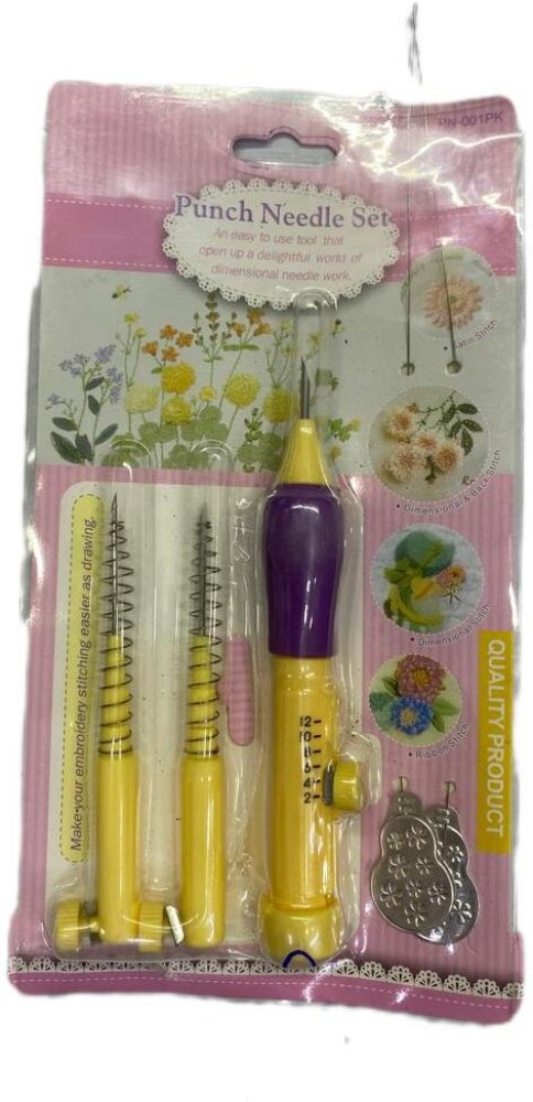 Plastic Punch Needle Tool with Set of 3 Needles and Threader at Rs 399/box  in Noida