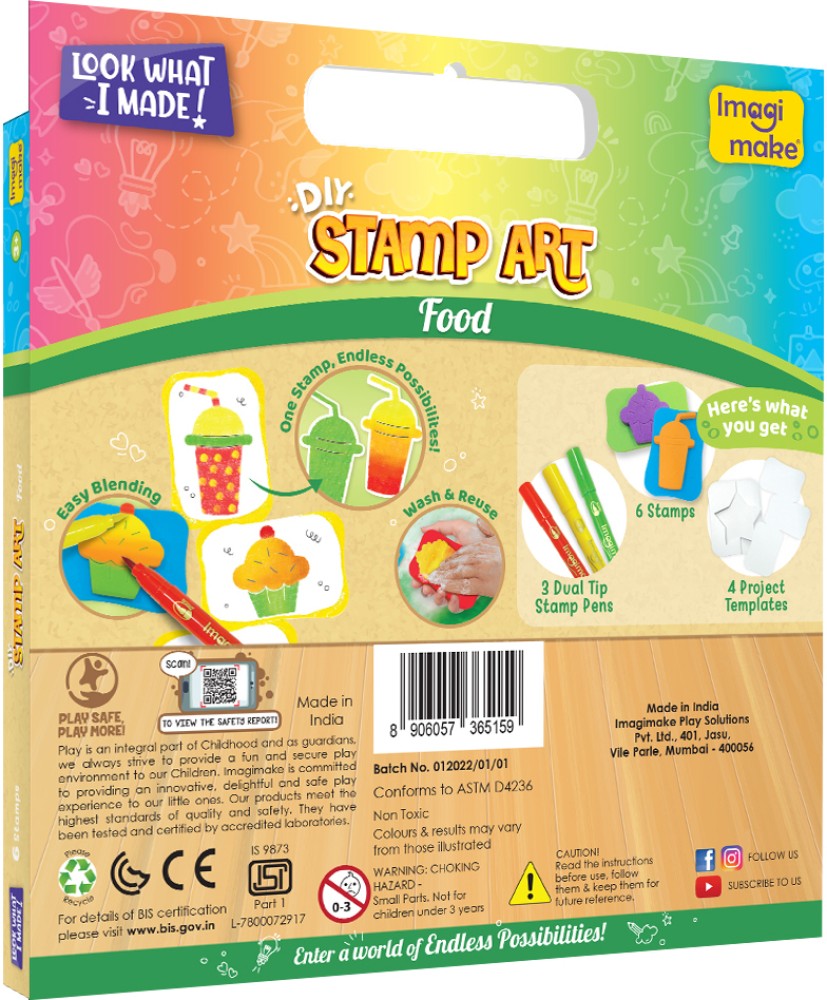 Imagimake Stamp Art-Food Coloring and Stamping Set, Child Age Group: 4 - 8  Years