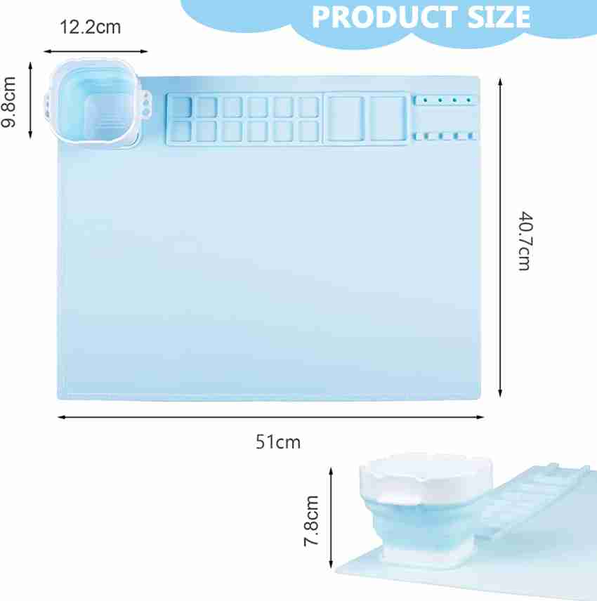 Silicone Craft Mat With Cup 14 Grids DIY Heat Resistant Painting