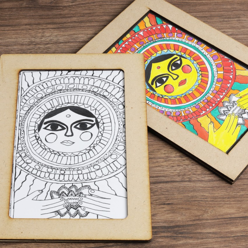  SOLOBOLO Madhubani Painting Kit Tea Coasters with