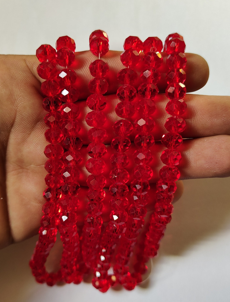 Red crystal beads on sale