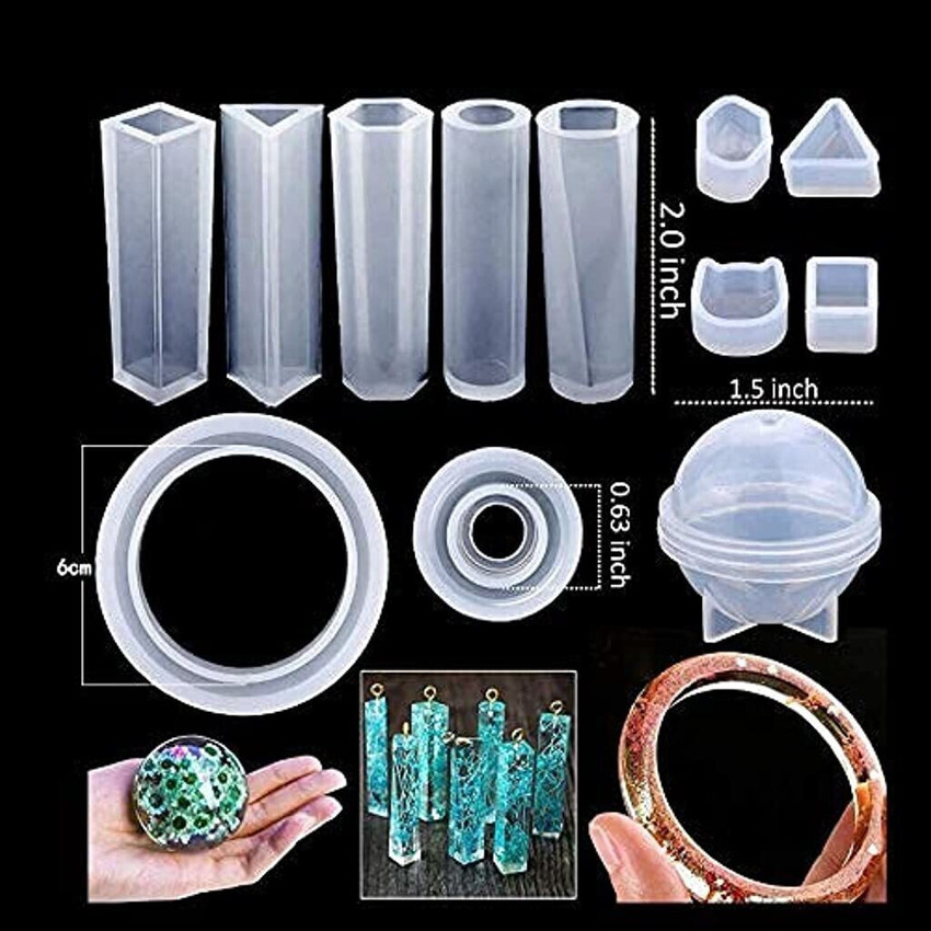 PATPAT 109 PCS Silicone Resin Moulds for Jewellery Making with a Storage Bag Epoxy Resin Moulds Jewelry Casting Molds Craft DIY Set 109 PCS Silicone Resin Moulds for Jewellery Making with