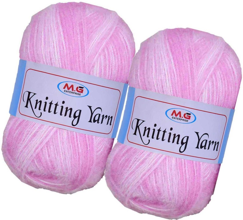 M.G Enterprise Knitting Wool Yarn, Soft Fancy Feather Wool Pink