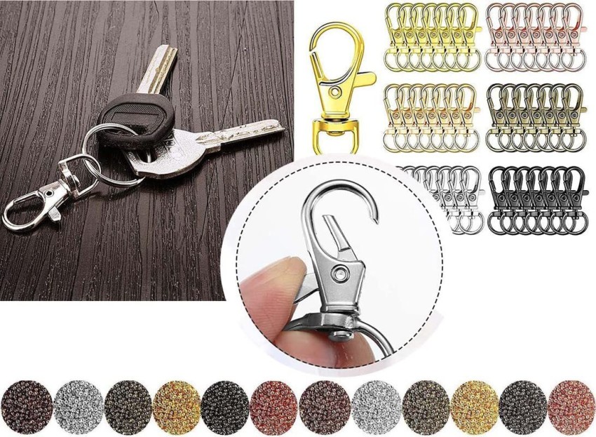 Metal Swivel Lobster Claw Clasp Antique Bronze Lobster Claw Small Trigger  Snaps Hook with 50pcs 360° Swivel Lobster Hooks and Small Key Ring for