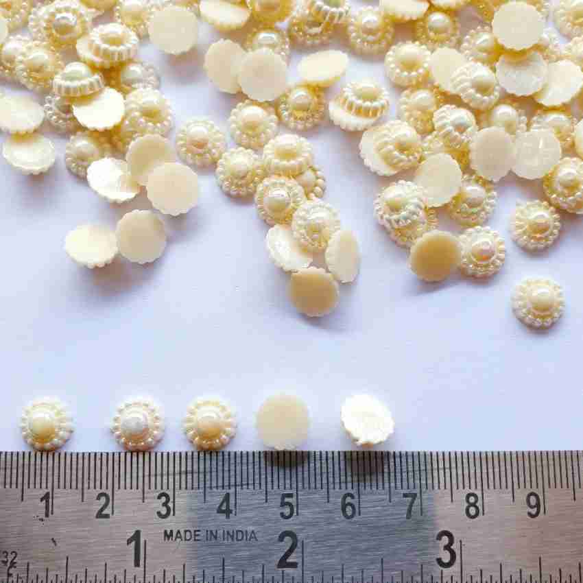 Crafto 12mm (Set of 500 Beads) Half Cut Pearls used in Dresses, Jewellery  Formation, Wedding Trays Making, Arts n Crafts KIt - 12mm (Set of 500  Beads) Half Cut Pearls used in