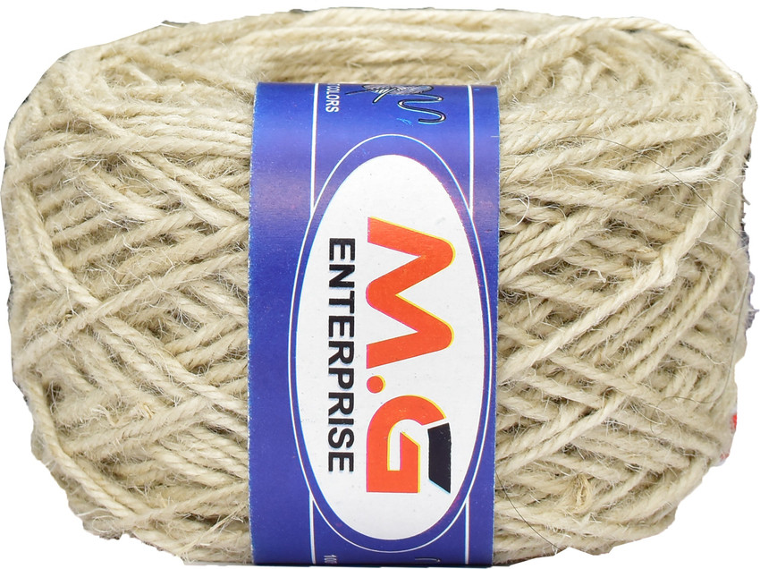 KNIT KING Jute Combo Off White Colour Exclusive Twine Ball Threads String Rope 3 Ply 450 m for Creative Decoration by O SM P SM Q SM RA Jute Combo Off White Colour Exclusive