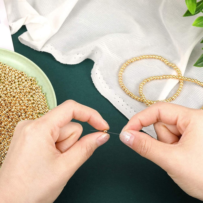 970 PCS Gold Pearl Beads 5 Sizes Bracelet Beads DIY Jewelry Making