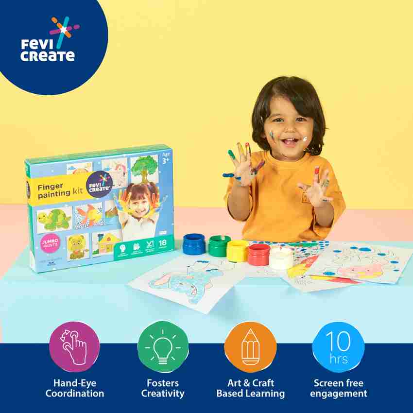 Fevicreate Finger Painting Kit for Kids Toddlers for 3 Years and