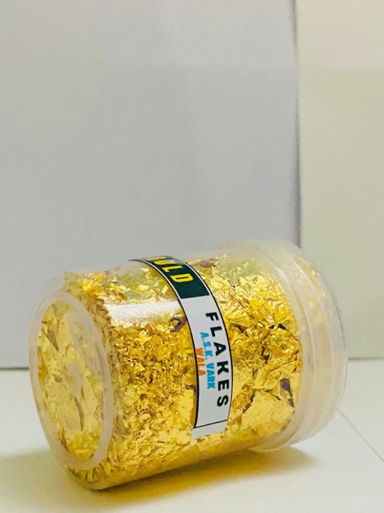 A.S.K VARK Gold Leaf Flakes - 3 Packs Gold Flakes for Crafts and Arts,  Nails, Resin, Glitter