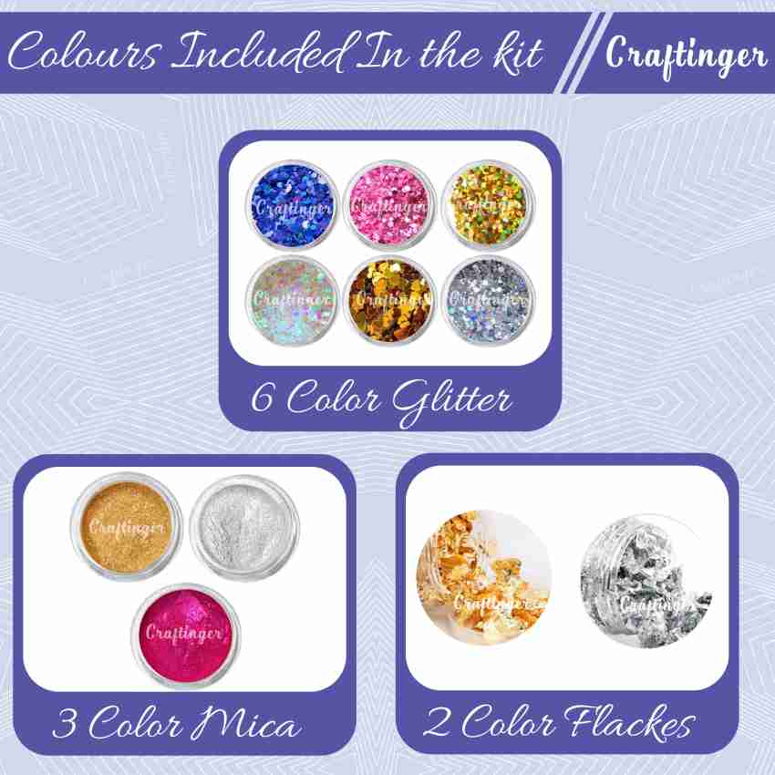 Craftinger Diy Resin Art Kit With Coaster Keychain Mould and colors