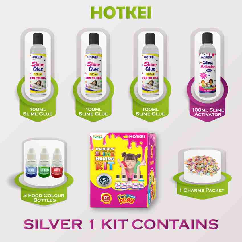 HOTKEI (Makes 20+ Slimes) DIY Slime Activator Glue Kit for Kids 4