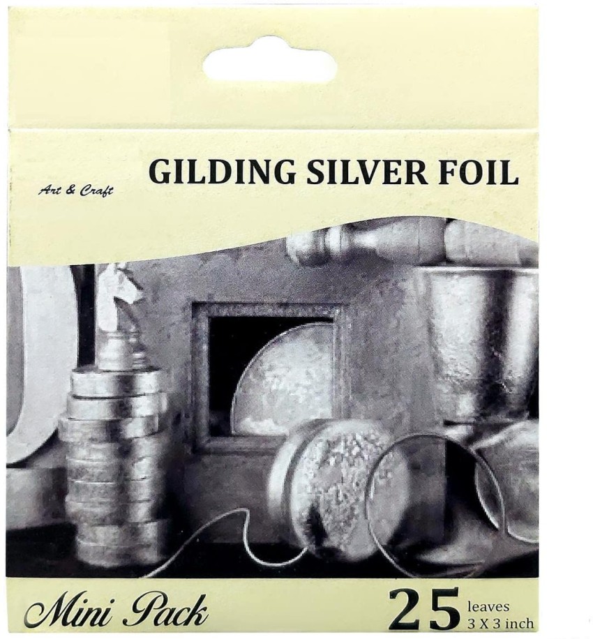 Silver Leaf Foil Sheets - Pack of 25