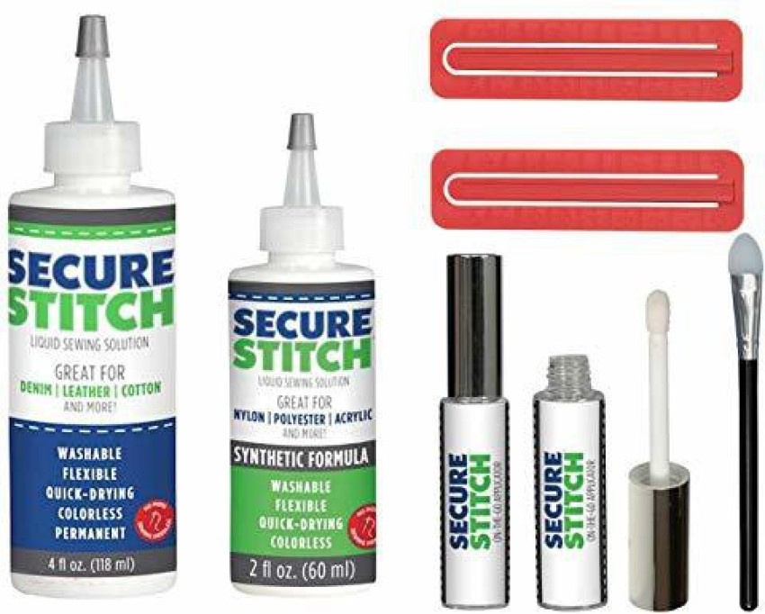 Secure Stitch Liquid Sewing Solution Kit! Fabric Glue That Quickly