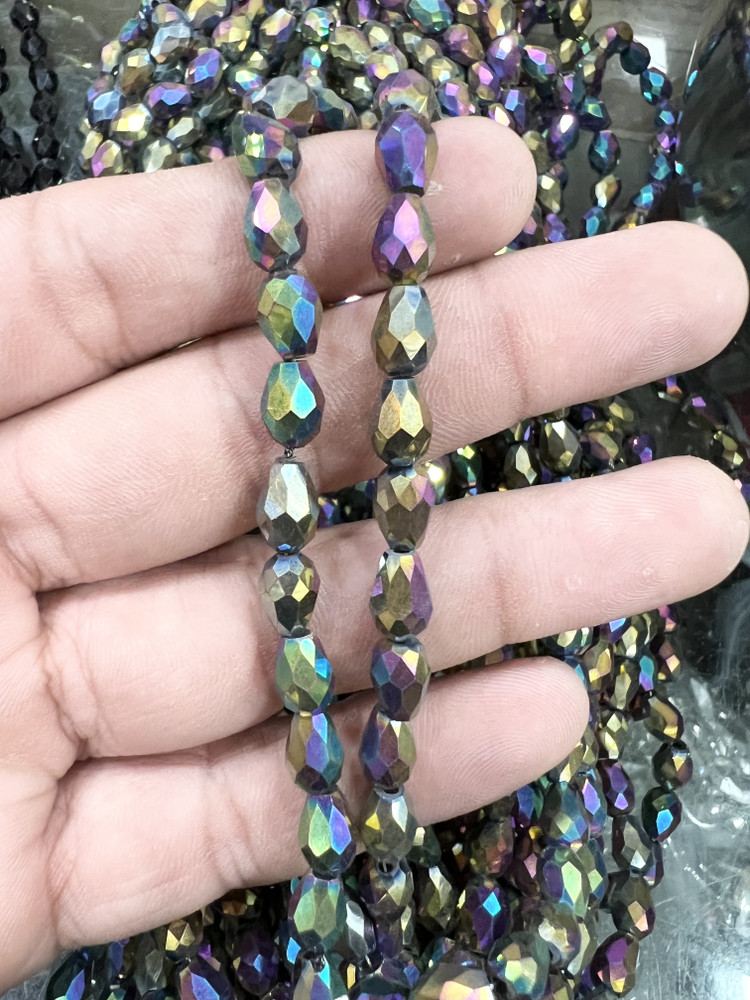 Unikart Drop Shape Rainbow Crystal Beads 110pcs For Art Craft