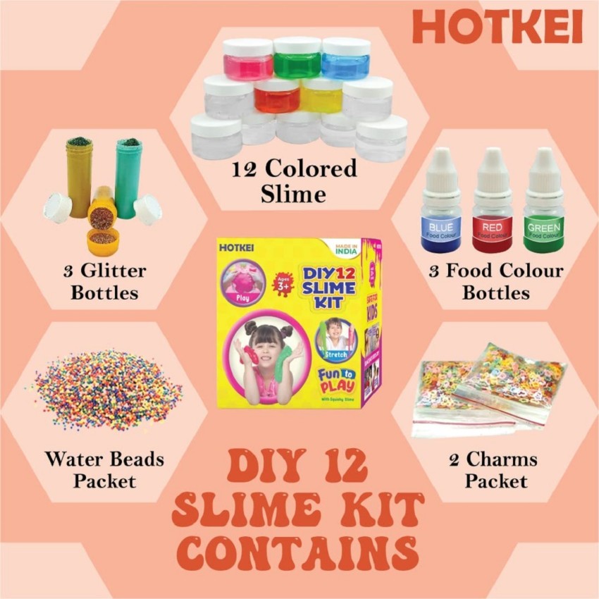 HOTKEI (Makes 20+ slimes) Multicolor Scented DIY Slime Activator Glue Gel  Making Kit for Boys Girls at Rs 125/box, Behind Shantai Hotel, Pune