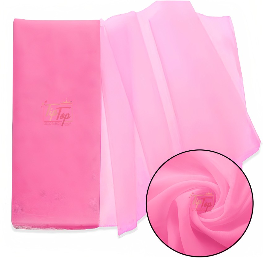 Tiptop Decoration Exclusive Colour Chiffon Fabric Mesh Cloth (Size 19X4.5  Foot) (Baby Pink) - Exclusive Colour Chiffon Fabric Mesh Cloth (Size 19X4.5  Foot) (Baby Pink) . Buy Exclusive Color Sheer Chiffon Fabric