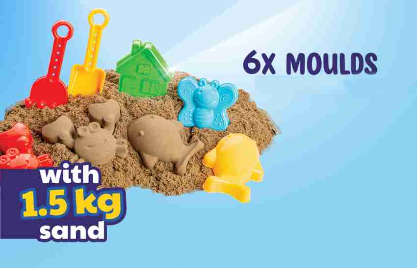 Appster 1.5kg Fun Sand with 6 Big Mould for Kids Kinetic Sand Smooth  Reusable Magic Clay - 1.5kg Fun Sand with 6 Big Mould for Kids Kinetic Sand  Smooth Reusable Magic Clay .