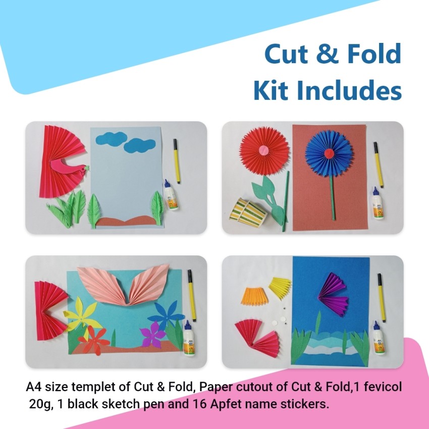 Apfet 3D CUT & FOLD 50P ART AND CRAFT KIT (4-in-1) - 3D CUT & FOLD 50P ART  AND CRAFT KIT (4-in-1) . shop for Apfet products in India.