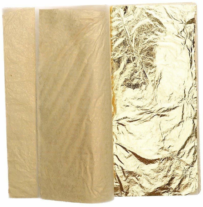 100Pcs Imitation Gold Silver Foil Paper Leaf Sheet Gilding Art