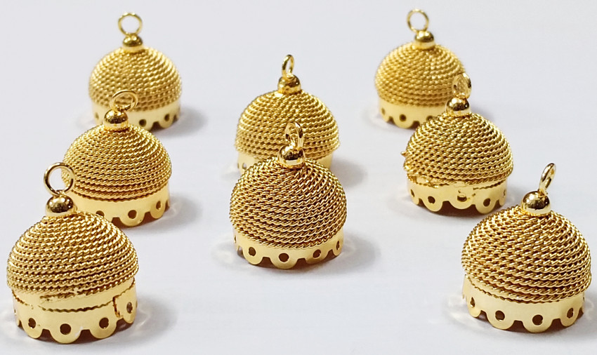 Beadsnpearls Golden Iron Jhumka Base for Jewelery making Earring