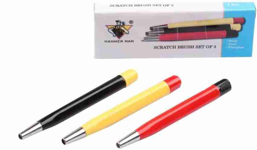 3 pc Scratch Brush Set for Removing Rust and Corrosion and