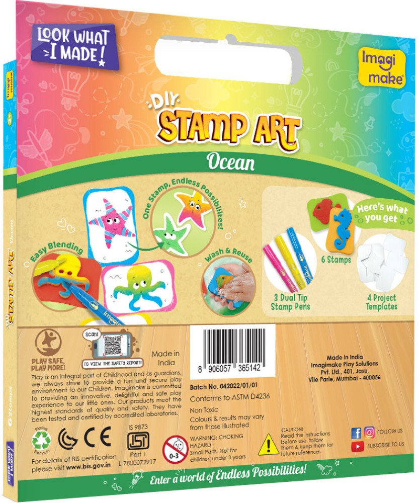  Imagimake Stamp Art - Spring - Stamps for Kids with Easy  Blending Pens, Arts and Crafts for Kids Ages 3-5