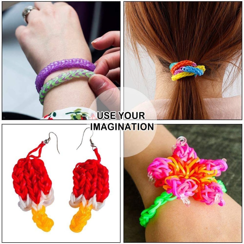 600PCS R Colorful Loom Bracelet Rubber Bands Kits Craft Toys with 12 Clips  1 Hook DIY for Loom Bracelet for Children