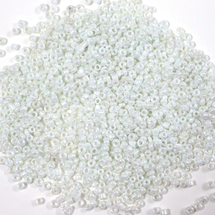 Store_of_arts (pp creations) Small White Glass beads for jewelry making/  for DIY craft, Pack of 100gm - Small White Glass beads for jewelry making/  for DIY craft, Pack of 100gm . shop