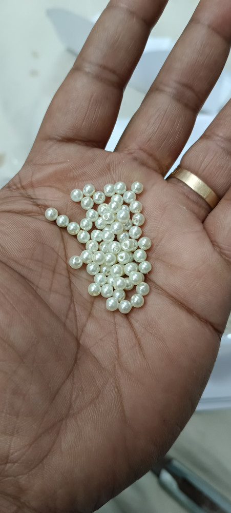 Beadsnpearls 4MM White Glass Pearls for Jewelery Making