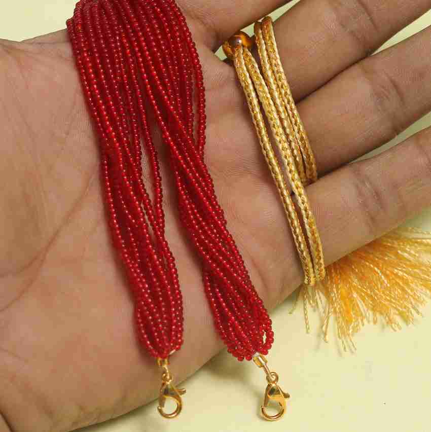 Beadsnfashion Seed Beads Pendant Adjustable Dori Maroon for Silk Thread Terracotta Jewellery and Quilling Jewellery Seed Beads Pendant Adjustable Dori Maroon for Silk Thread Terracotta Jewellery and Q...