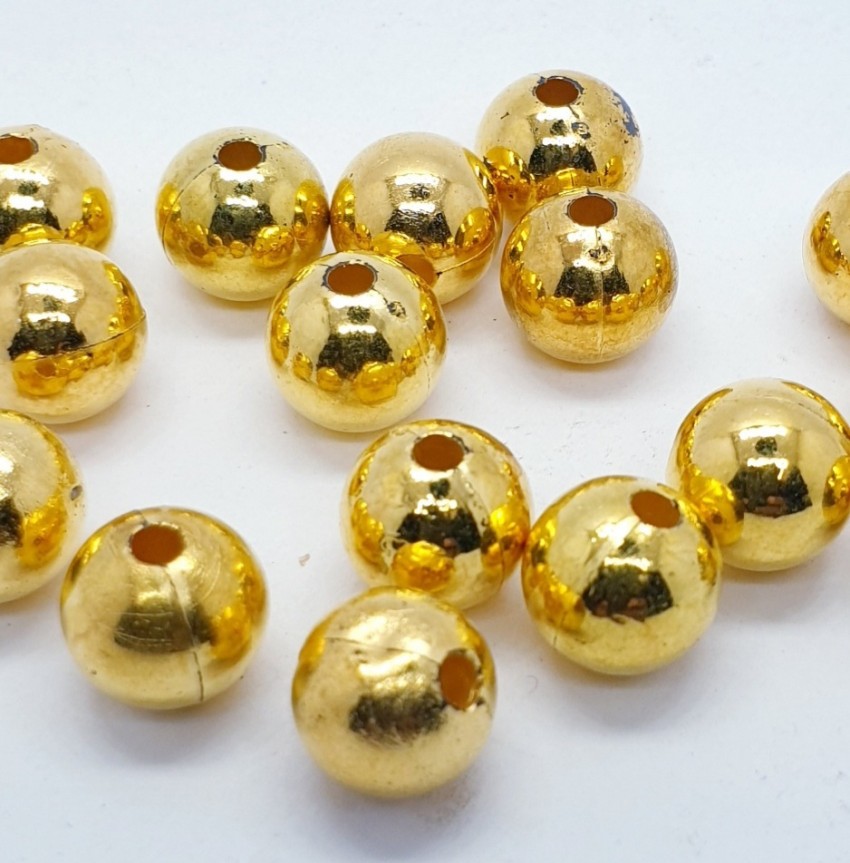 SK ART GALLERY Best quality 10mm golden moti,Jewellery making 10mm golden  moti(100pcs) - Best quality 10mm golden moti,Jewellery making 10mm golden  moti(100pcs) . shop for SK ART GALLERY products in India.