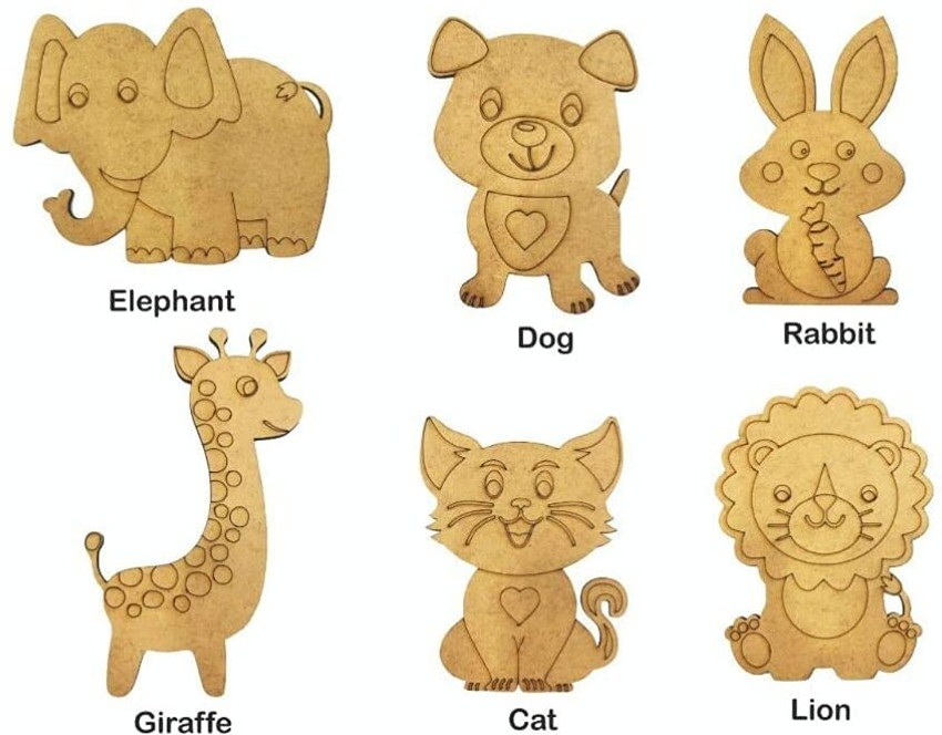 zokato Paint Your Wooden Animals Fridge Magnets for Kids Colour