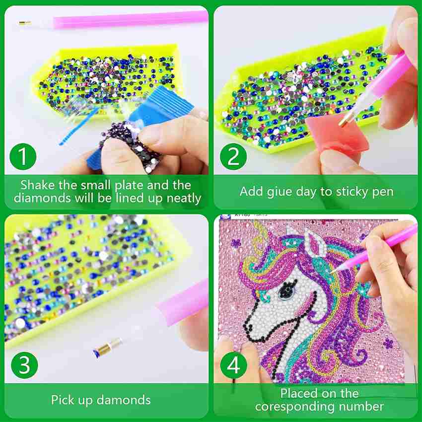 HASTHIP DIY Desk Decoration for Kids Rainbow Unicorn Diamond Art