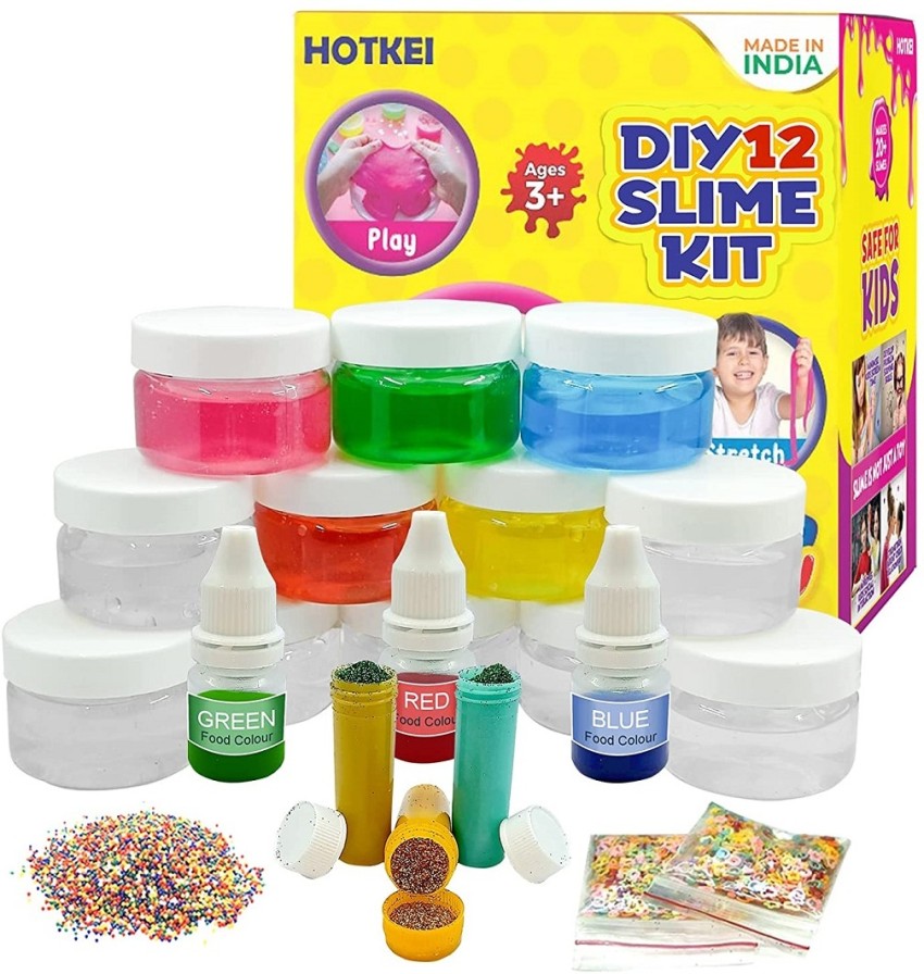Buy HOTKEI (Make 15+ Slimes) Multicolor Scented DIY Magic Toy Slimy Slime  Activator Glue Gel Jelly Putty Making kit Set Toy for Boys Girls Kids Slime  Activator Making Kit 3 Transparent Glue