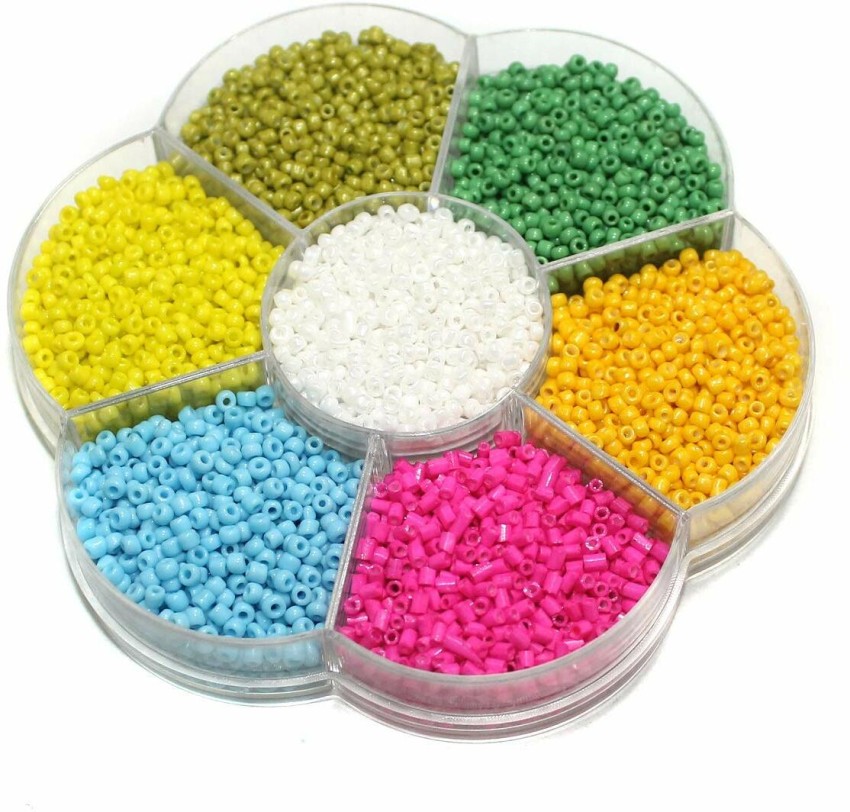 Beadsnfashion Glass Seed Beads DIY Kit for Jewellery Making and Embroidery  Work,14 Colors, Size 11/0 (2 mm) - Glass Seed Beads DIY Kit for Jewellery  Making and Embroidery Work,14 Colors, Size 11/0 (