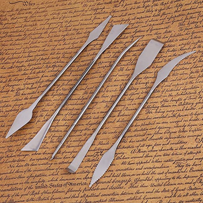 DEZIINE 5PCS Carving Tools,Stainless Steel Wax Clay Pottery