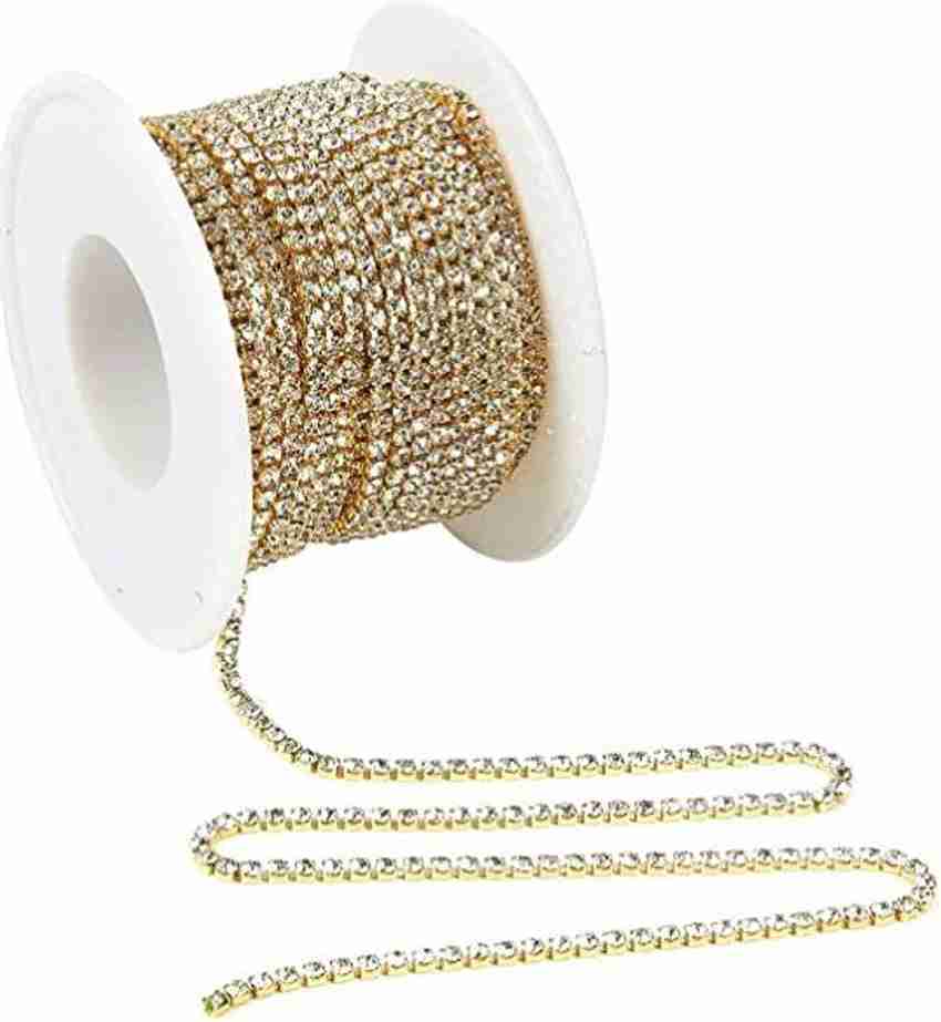 CRAFTLOVE Rhinestone Gold Chain Roll for Jewellery Making Craft