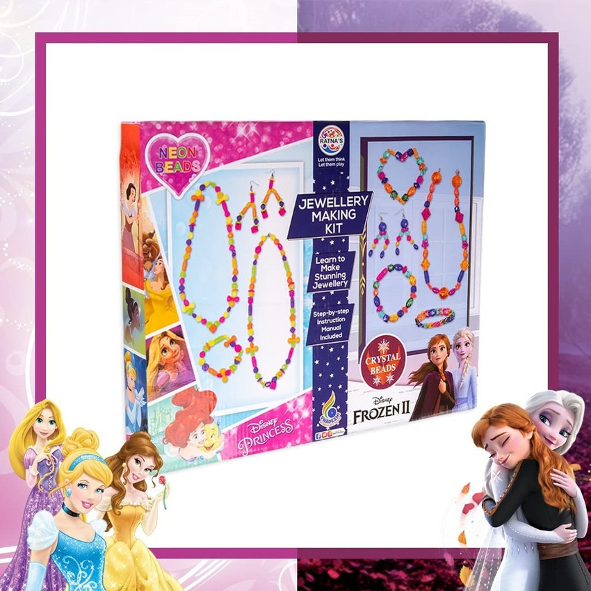 RATNA S 2in1 Princess Frozen Jewelry Making DIY Kit for Girls
