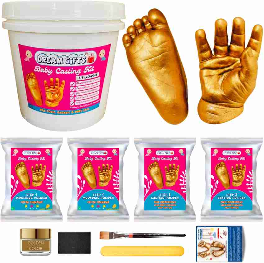 1 Set Baby 3d Hand Foot Print Mold Powder Plaster Casting Kit