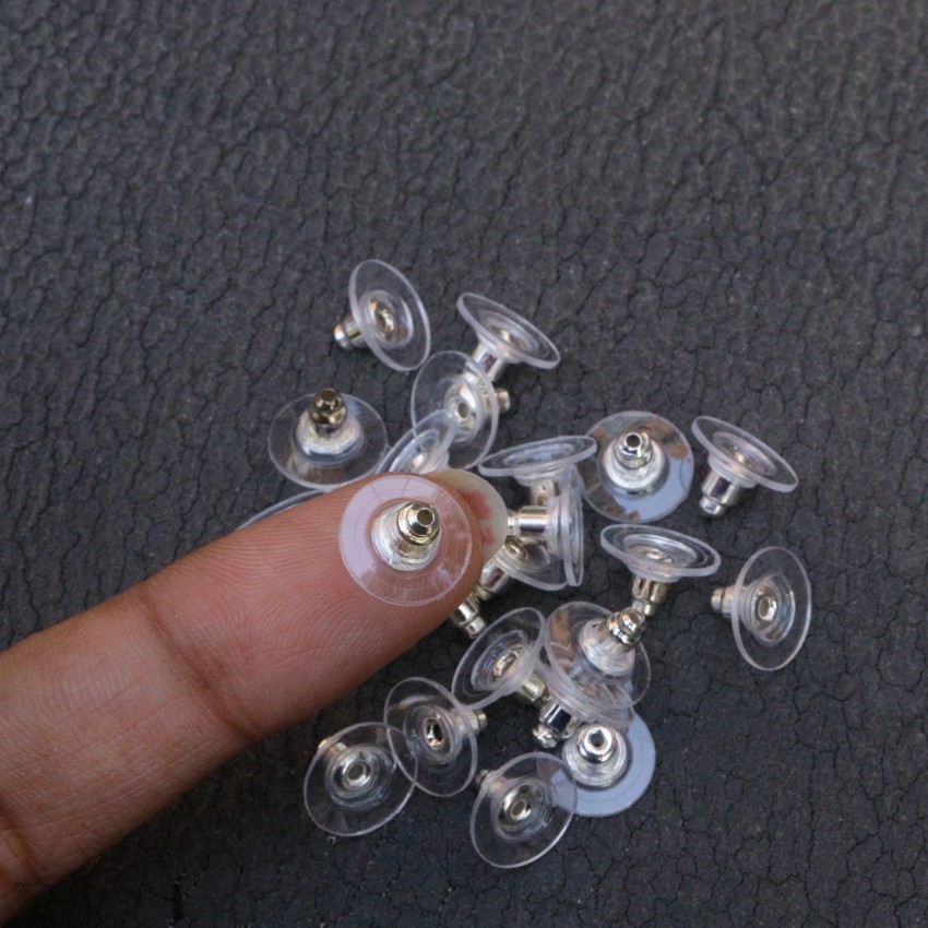 10 Bullet Clutch Earring Backs Ear Pads Clear Findings 12mm Safety Stoppers  Gold  eBay