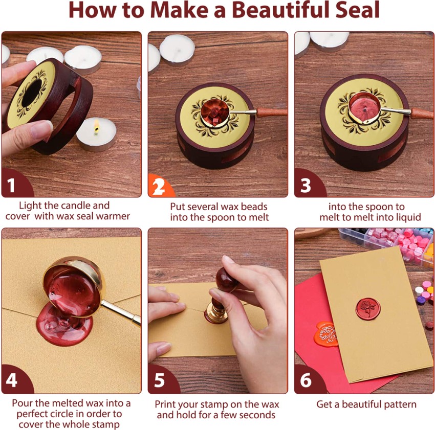 Triwol Wax Seal Kit, Wax Seal Warmer, Wax Seal Stamp Set Sealing Wax Furnace for