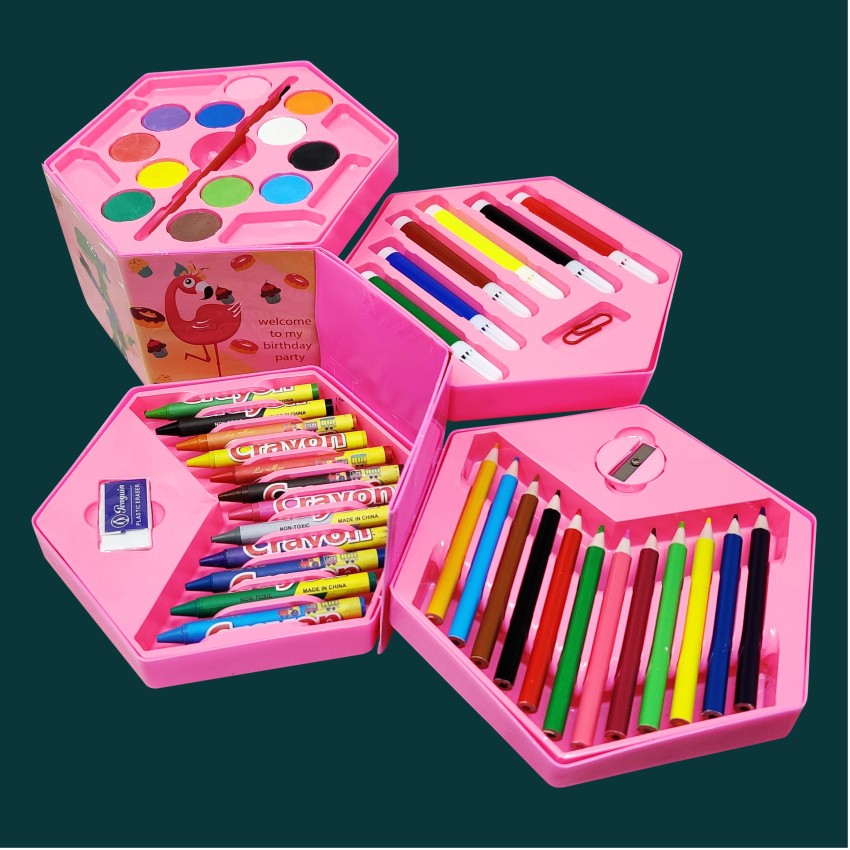 Parteet Colors Box Color Pencil Crayons  Water Color Sketch Pens Set Of  46 Pieces Color  Design For Kids  Amazonin Home  Kitchen