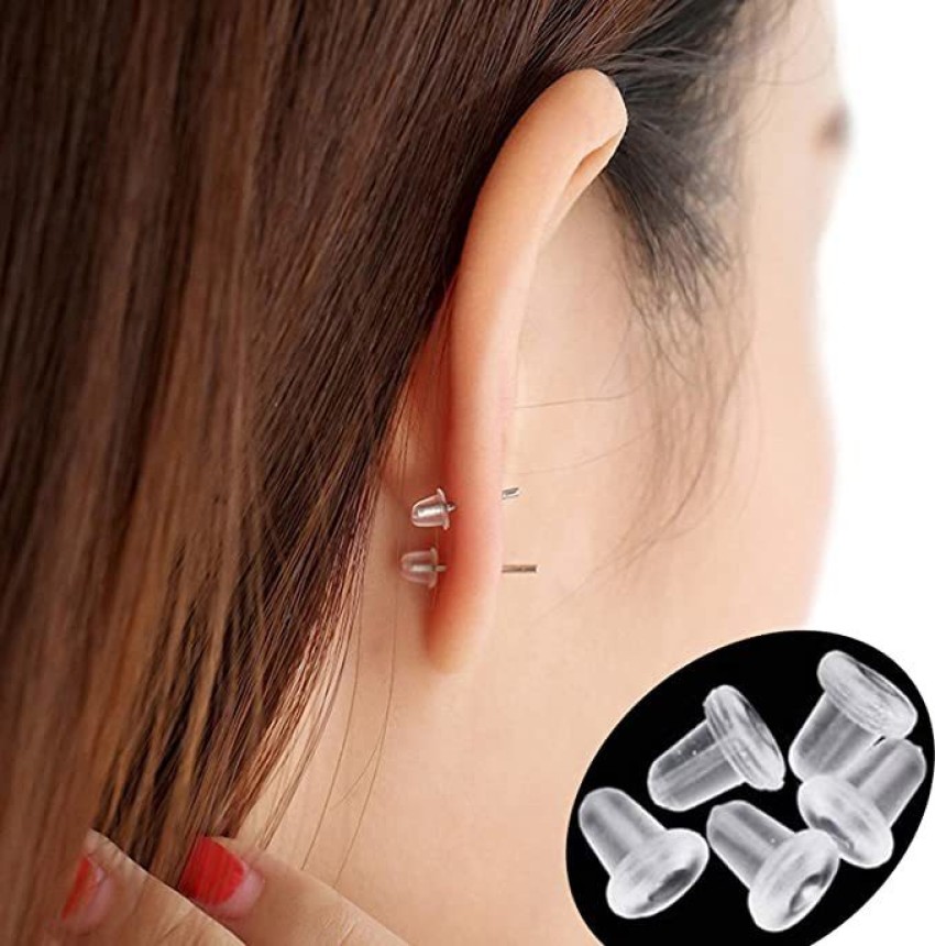 NAVMAV Rubber Earring Stoppers Safety Back for Earing Backpush