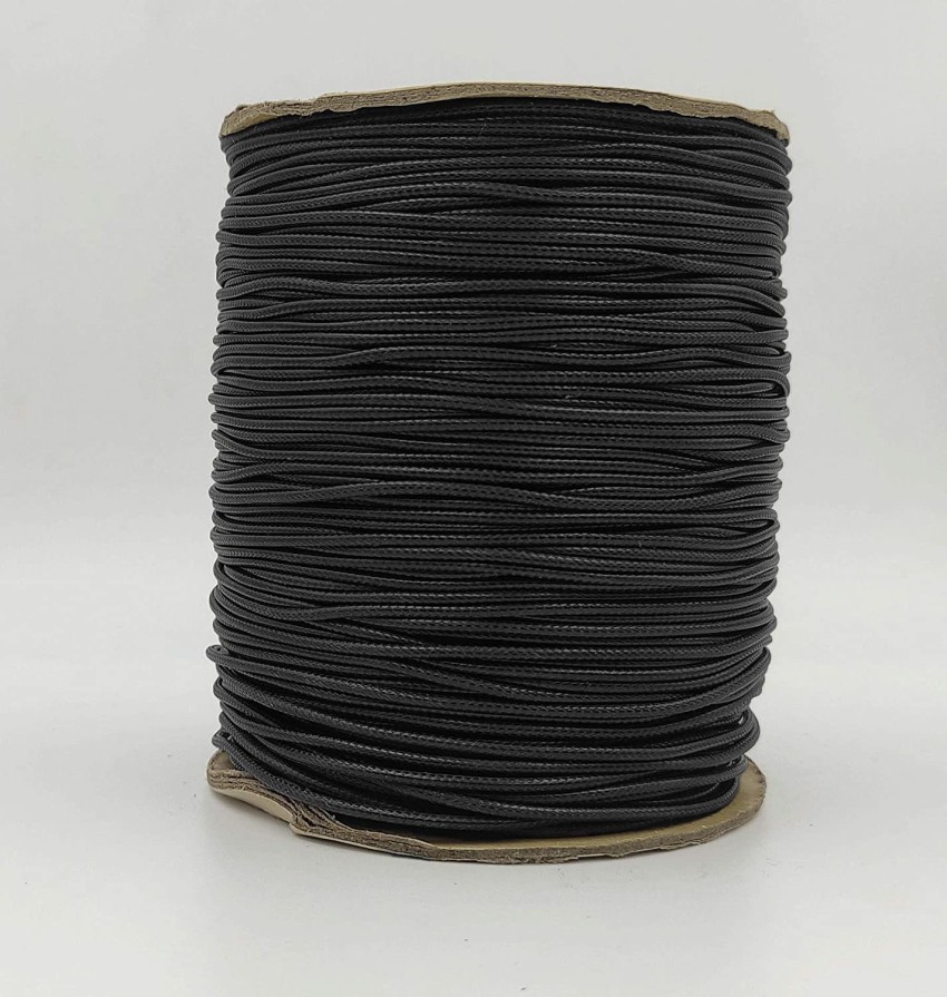 Sui Dhagga Black Jewellery Making Wax leather Cord 1.5mm Nylon