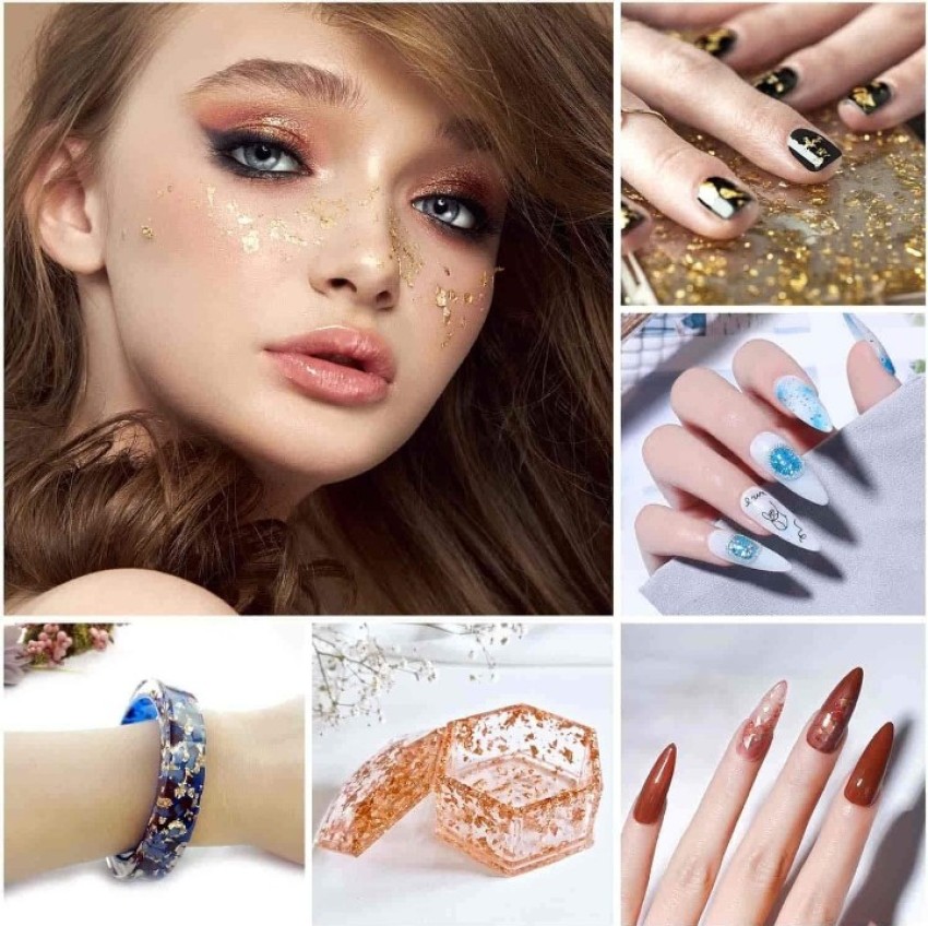 Gold leaf company Gold Flakes for Resin, Paxcoo Gold Foil for Nails. - Gold  Flakes for Resin, Paxcoo Gold Foil for Nails. . shop for Gold leaf company  products in India.