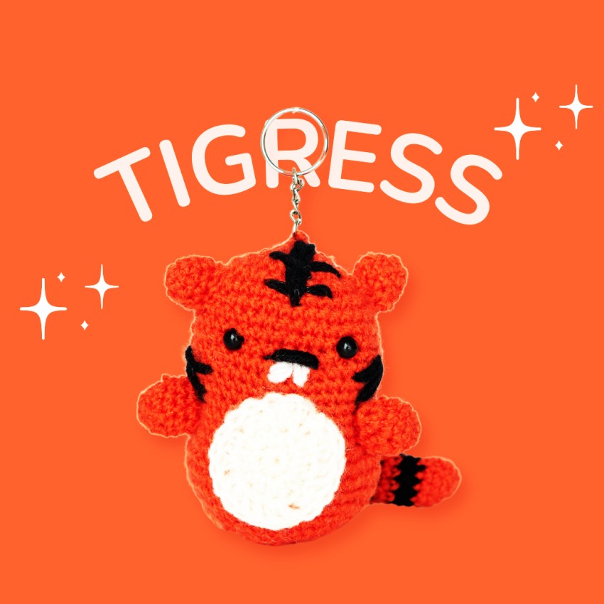 Qroof Beginner's DIY Crochet Kit- Tigress Include Beginner Yarn, Eyes,  Stuffing, - Beginner's DIY Crochet Kit- Tigress Include Beginner Yarn,  Eyes, Stuffing, . shop for Qroof products in India.