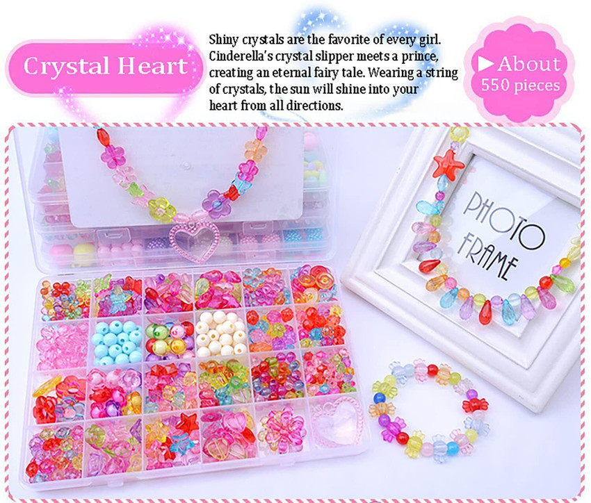 PINK BLACK Bracelets Necklace Beads for Kids Children s Jewelry Making Kit DIY Bracelet Set Bracelets Necklace Beads for Kids Children s Jewelry Making Kit DIY Bracelet Set Buy Beads toys in India