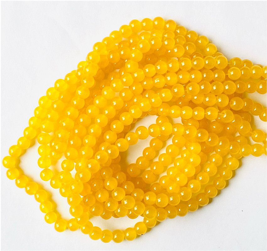 GTara STORE 6mm Yellow Glass Beads for Craft Jewelry Embroidery purpose 100GM 300 Beads 6mm Yellow Glass Beads for Craft Jewelry Embroidery purpose 100GM 300 Beads shop for GTara STORE