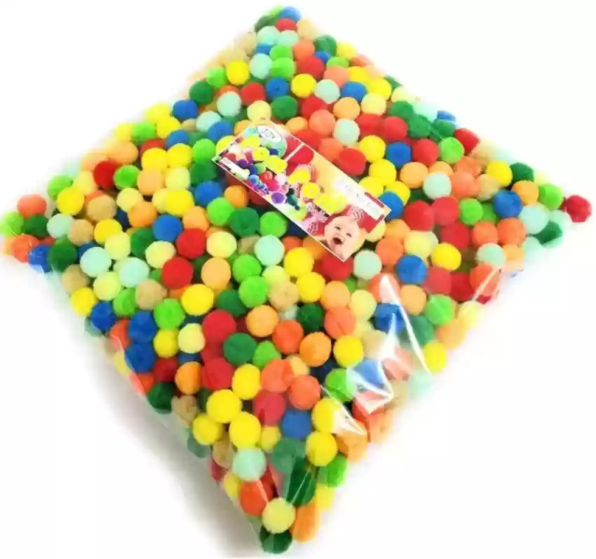 The Crafts Outlet 100-Piece White Pom Poms - Acrylic, 51mm (2-inch), Round, Multi-purpose Craft Supply