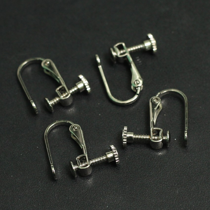 1548 - Sterling Silver Screw Back Clip-On Earring Findings with Ball & Loop